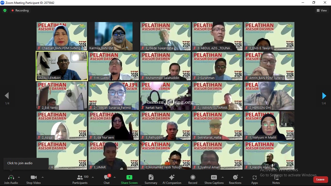 PELATIHAN ASESOR BAN-PDM TAHUN 2024