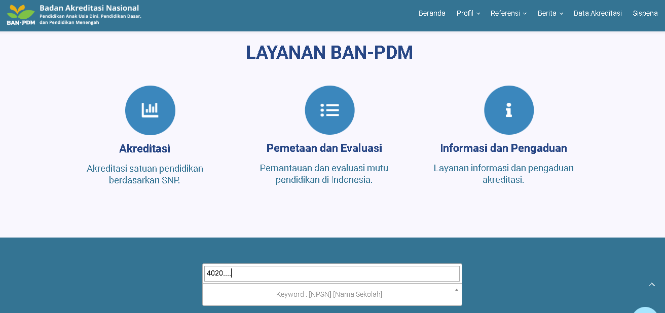 Cek Data Akreditasi